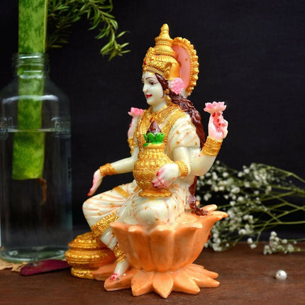 Shri balaji craft Marble Lakshmi Ji Sculpture for Pooja Room
