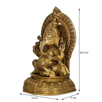 Devlok Maharaja Ganesha Pure Brass Idol