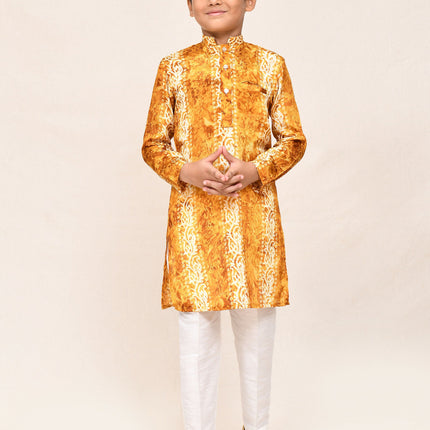 Joban Fashion SilkMusturd Kurta With Straight Fit Pant