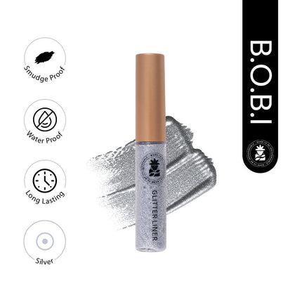 BOBI Glitter Eyeliner Silver Diamond Sparkle Finish