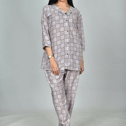 Morchari Digital Print Semi Muslin Co-Ord Set Top & Trouser-Multicolor