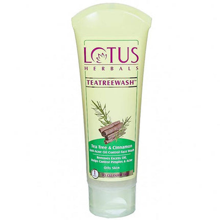 Lotus Herbals Teatreewash Tea Tree & Cinnamon Anti-Acne Oil Control Face wash