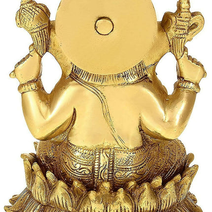 Umi Brass Lord Ganesha Sitting On Lotus