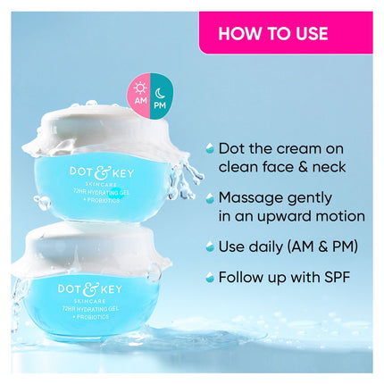 Dot & Key 72 Hr Hydrating Probiotic Face Gel With With Hyaluronic Acid, Kombucha & Rice Water