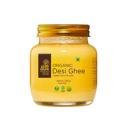 Pure & Sure Organic Desi Ghee | Fresh natutal cow ghee made by Bilona method (Curd Churned) with goodness of health