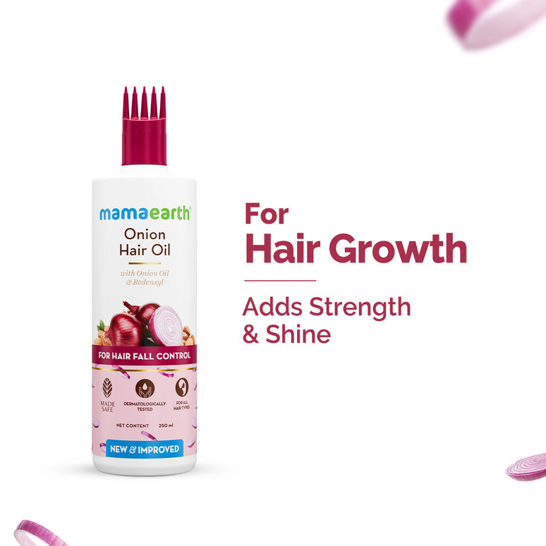 Mamaearth Onion Hair Oil With Onion & Redensyl For Hair Fall Control