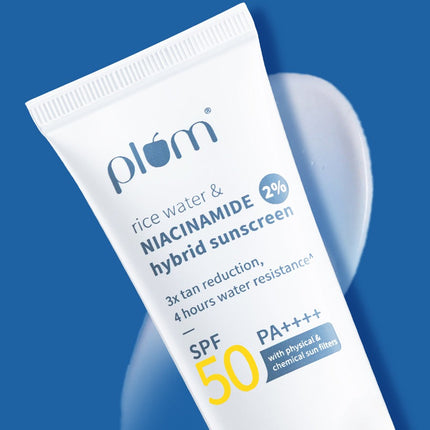 Plum 2% Niacinamide Sunscreen SPF 50 PA+++ UVA/B - Reduces Tan, No White Cast, Dermat Tested