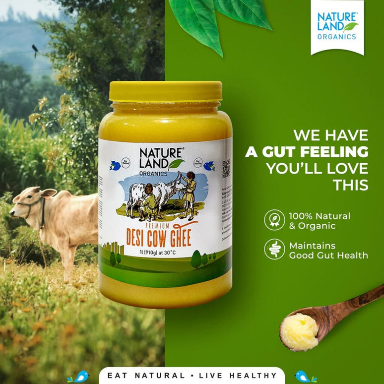 Nature Land Organics Premium Desi Cow Ghee | Organic Ghee From Desi Cow | Homemade Ghee