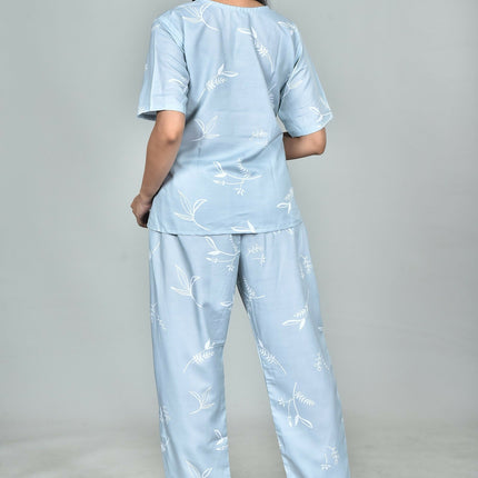 Morchari Digital Print Semi Muslin Co-Ord Set Top & Trouser-Multicolor