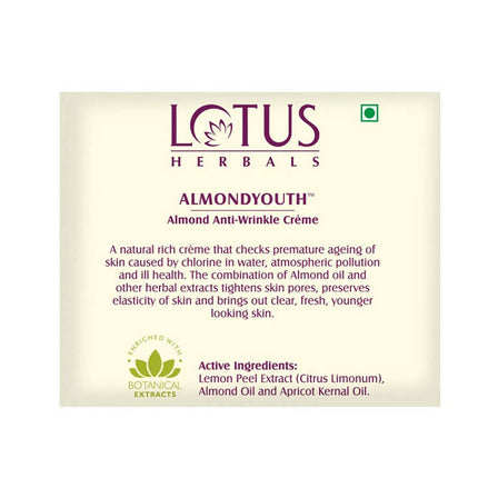 Lotus Herbals Almondyouth Almond Anti-Wrinkle Cream - Limited Time Offer