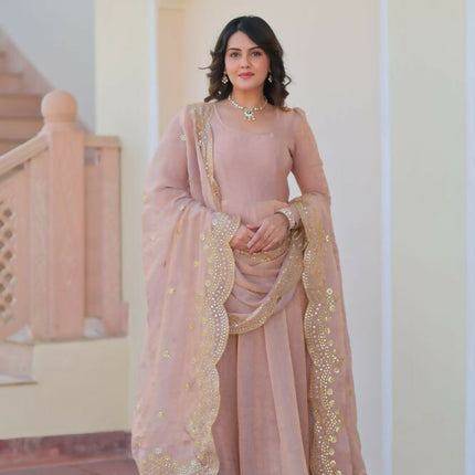 Aastha Fashion Chiku Fendy Chiffon 12 Kali Stitched Party Wear Designer Gown