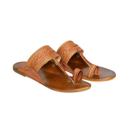Stepsoft Brown Leather Kolhapuri Chappals For Men – Wedding & Ethnic Wear