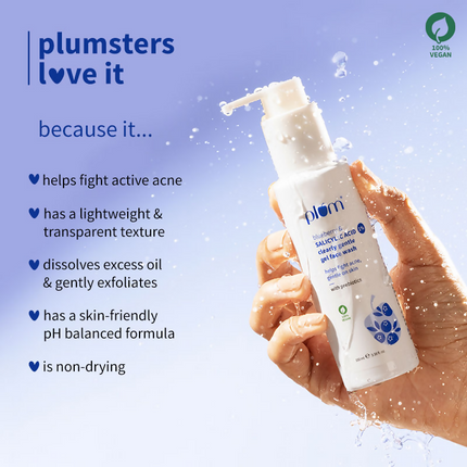 Plum Blueberry & Salicylic Acid 1% Clearly Gentle Gel Face Wash