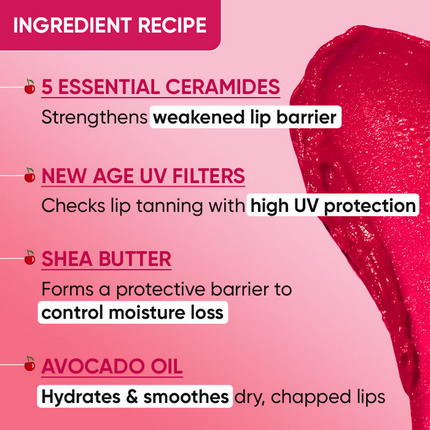 Dot & Key Barrier Repair Hydrating Lip Balm SPF 50 With Ceramides & Peptides Cherry Crimson