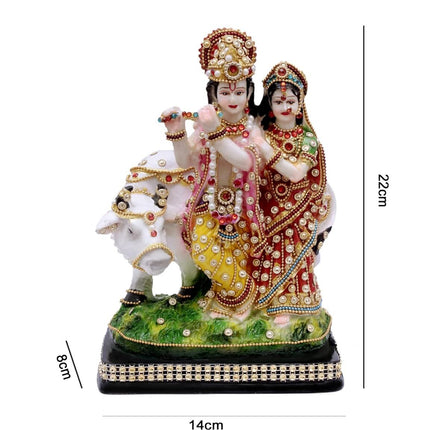 Buji Craft Radha Krishna Cow Idol