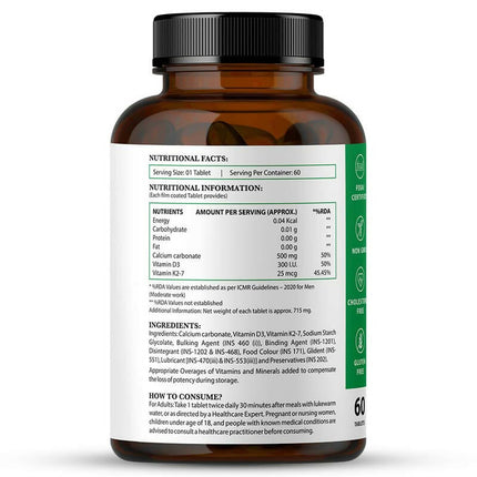 Nirvasa Vitamin D3 + K2 Tablets