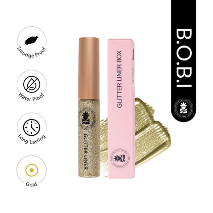 BOBI Glitter Eyeliner Gold Diamond Sparkle Finish Waterproof Long Wear