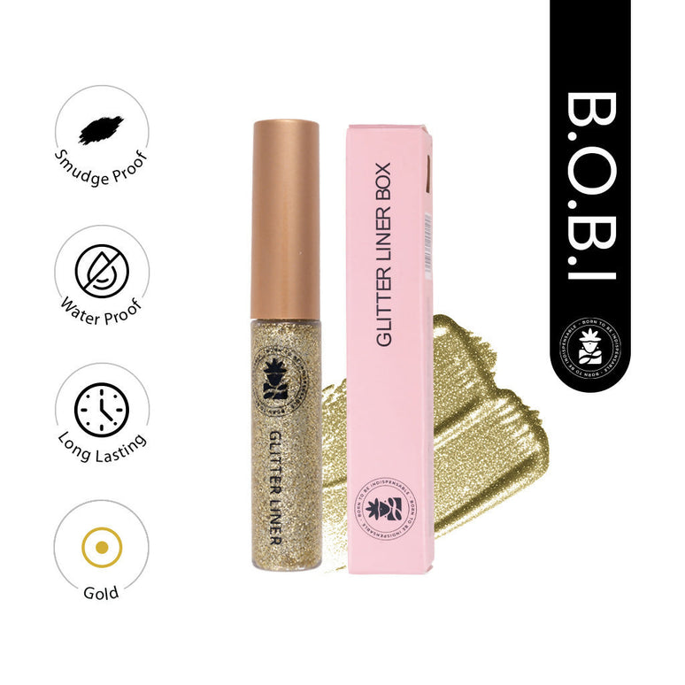 BOBI Glitter Eyeliner Gold Diamond Sparkle Finish Waterproof Long Wear