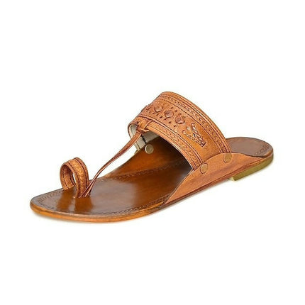 Stepsoft Brown Leather Kolhapuri Chappals For Men – Wedding & Ethnic Wear