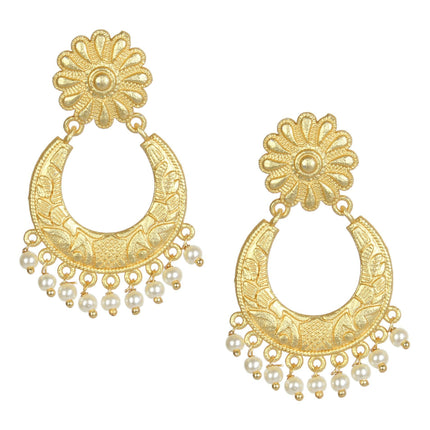 Joban Fashion Women Matte Gold Brass Earrings