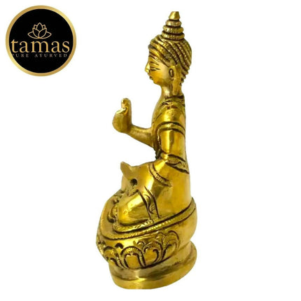 Tamas Brass Buddha Idol Decorative Showpiece (Golden)