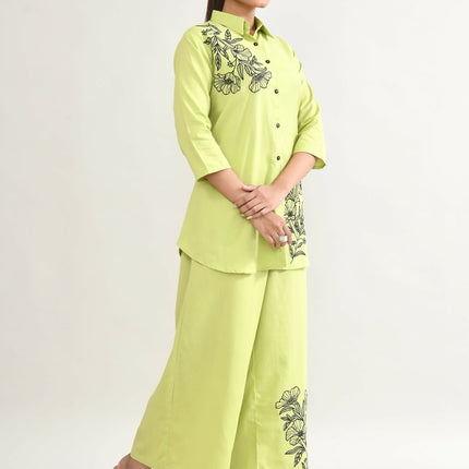 Joban Fashion Parrot Green Cotton Coord Set