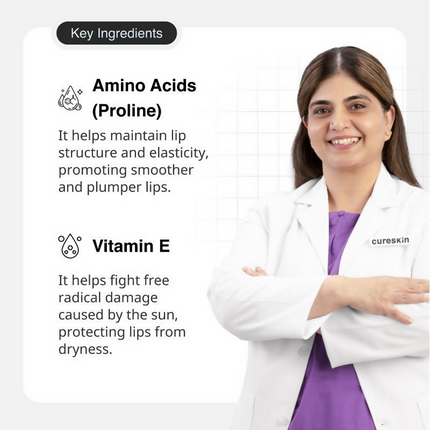 Cureskin Lip Balm With SPF 15 Amino Acids, Shea Butter & Vitamin E