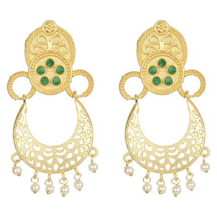 Joban Fashion Women Matte Gold Brass Earrings