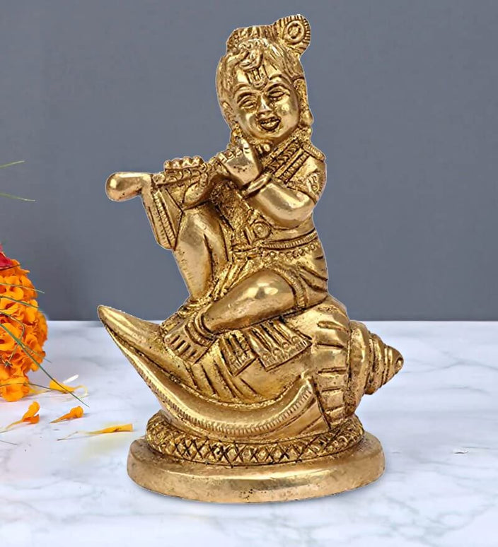 Artvarko Brass Bal Lord Krishna Bhagwan Idol