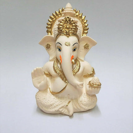 Gold Art India Peach Ivory Finish Ganesha Idol