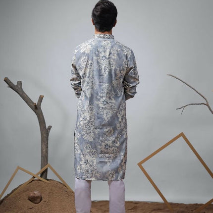 Blue Modal Designer Printed Kurta Set - Mahotsav