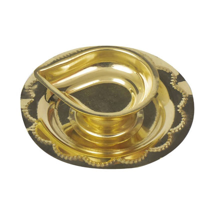 Spillbox Gold-Toned Brass Deepak Diya Pooja Essential