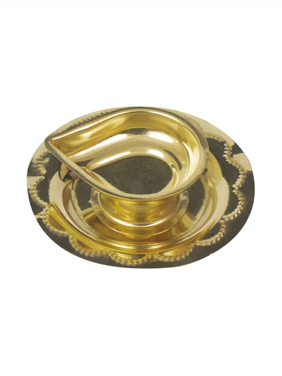 Spillbox Gold-Toned Brass Deepak Diya Pooja Essential