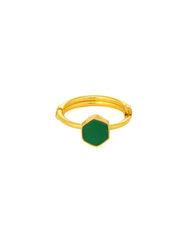 Natural Stone Green Ring - Ruby Raang