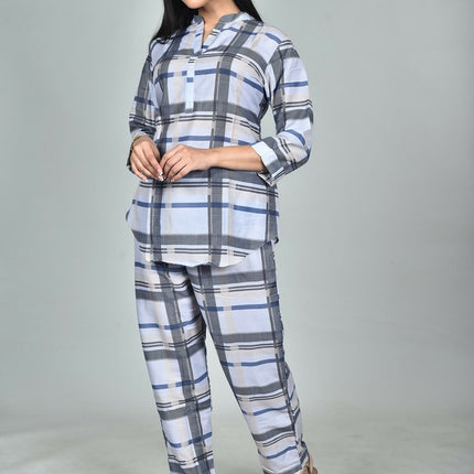 Morchari Digital Print Semi Muslin Co-Ord Set Top & Trouser-Multicolor