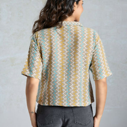 Multi Knited Wevon Designer Shirt - Hiral Fashion