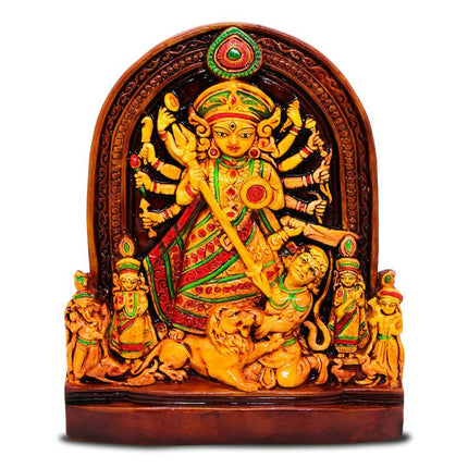 Rare Planet Stoneware Handpainted Maa Durga Standard