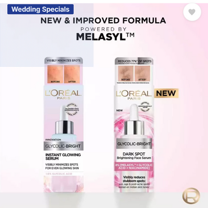 L'Oreal Paris Glycolic Acid Glowing And Protecting CSMS (Cleanser, Serum, Moisturizer, Sunscreen) Regime Kit