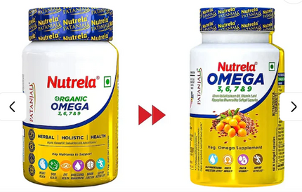 Patanjali Nutrela Organic Omega 3, 6, 7, 9 Capsules