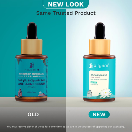 Pilgrim Korean Salicylic Acid 1% + Glycolic Acid 3% Anti Acne Serum For Oily & Acne Prone Skin - Korean Skin Care