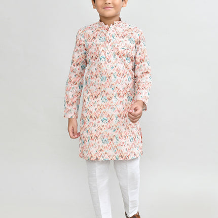 Joban Fashion Cotton Multicolor Kurta With Straight Fit Pant