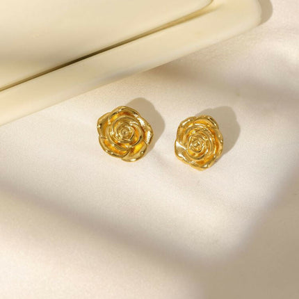 Golden Rose Earrings - Ruby Raang