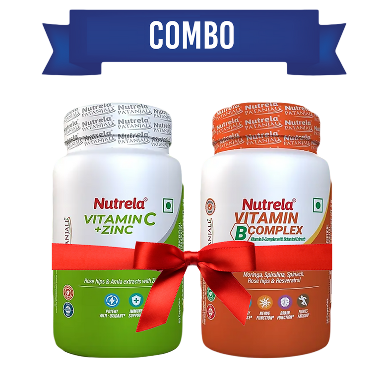 Patanjali Nutrela Vitamin C & Zinc + B-Complex Capsules Combo