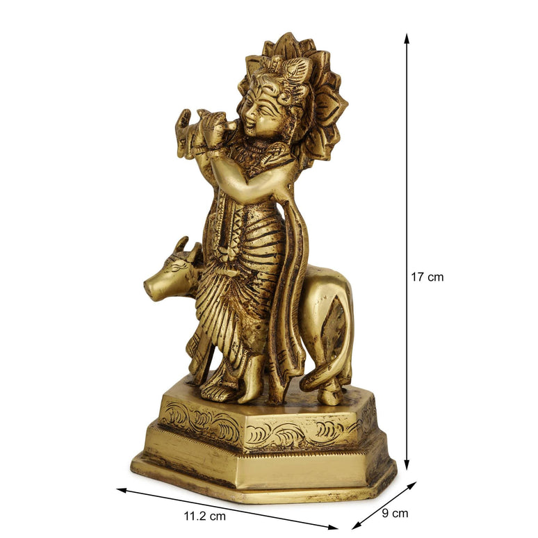 Devlok Lord Krishna with Cow Idol