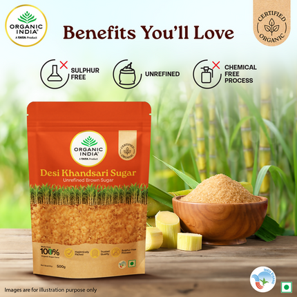 Organic India Desi Khandsari Sugar (Unrefined Brown Sugar)
