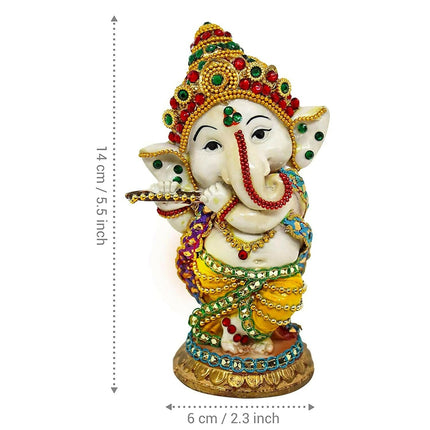 Tied Ribbons Decorative Murli Ganesh Idol