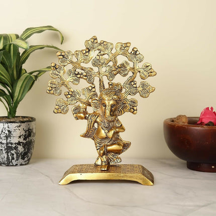 Heyearth Lord Ganesh Statues With Tree,Ganesha Figurine,Lord Ganesha Idol