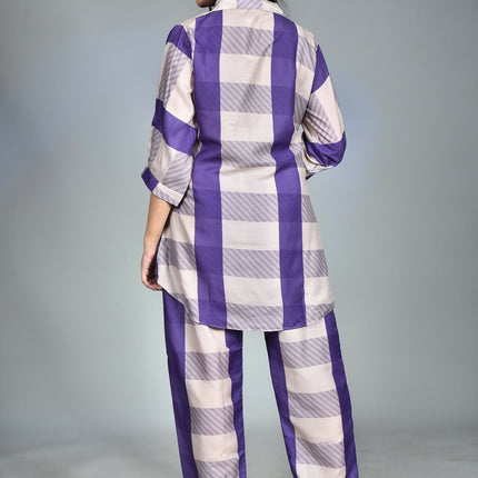 Morchari Digital Print Semi Muslin Co-Ord Set Top & Trouser-Multicolor