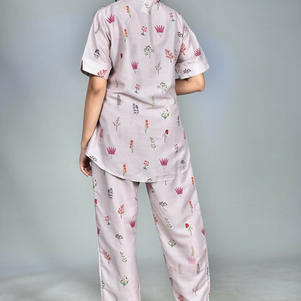 Morchari Digital Print Semi Muslin Co-Ord Set Top & Trouser-Multicolor