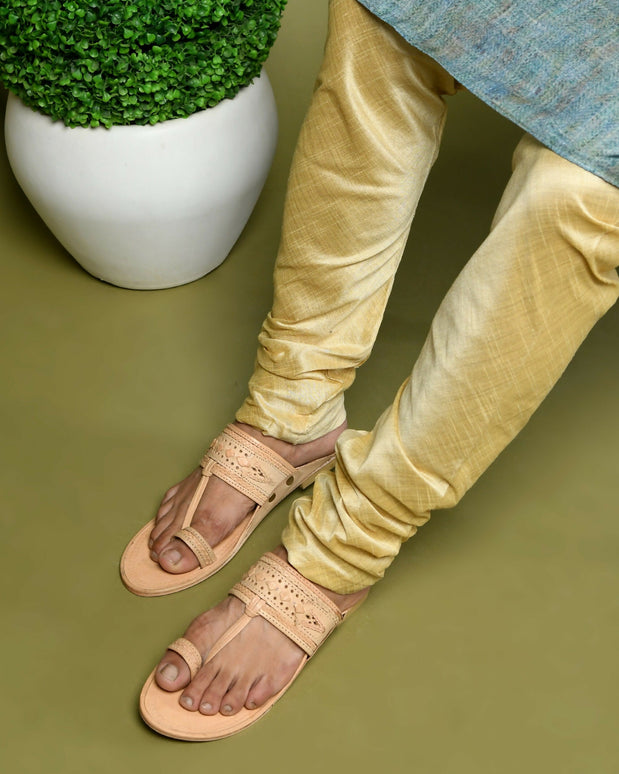 Stepsoft Natural Leather Kolhapuri Chappals For Men – Party & Ethnic Wear
